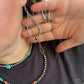3mm Navajo pearl teardrop earrings 038