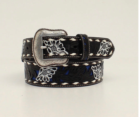 Belts Men’s Nacona N2413001 Black Tooled Floral