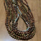 Multi color stone and metallic bead necklace