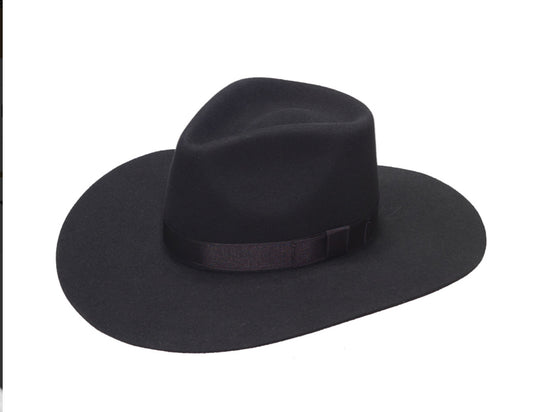 Hats M&F LADIES PINCH FRONT BLACK HAT T7810001