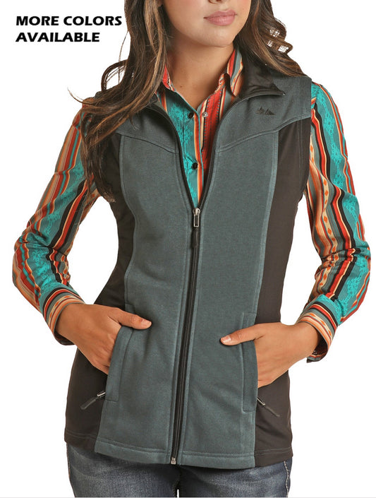 Outerwear Women’s Powder River Heather Knit Two Tone Vest PRWO98RZYD