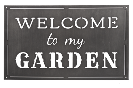 Welcome to my Garden metal sign home decor