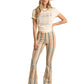 Women’s Bargain Button Bell High Rise Pull on Flare Jeans WPH3504