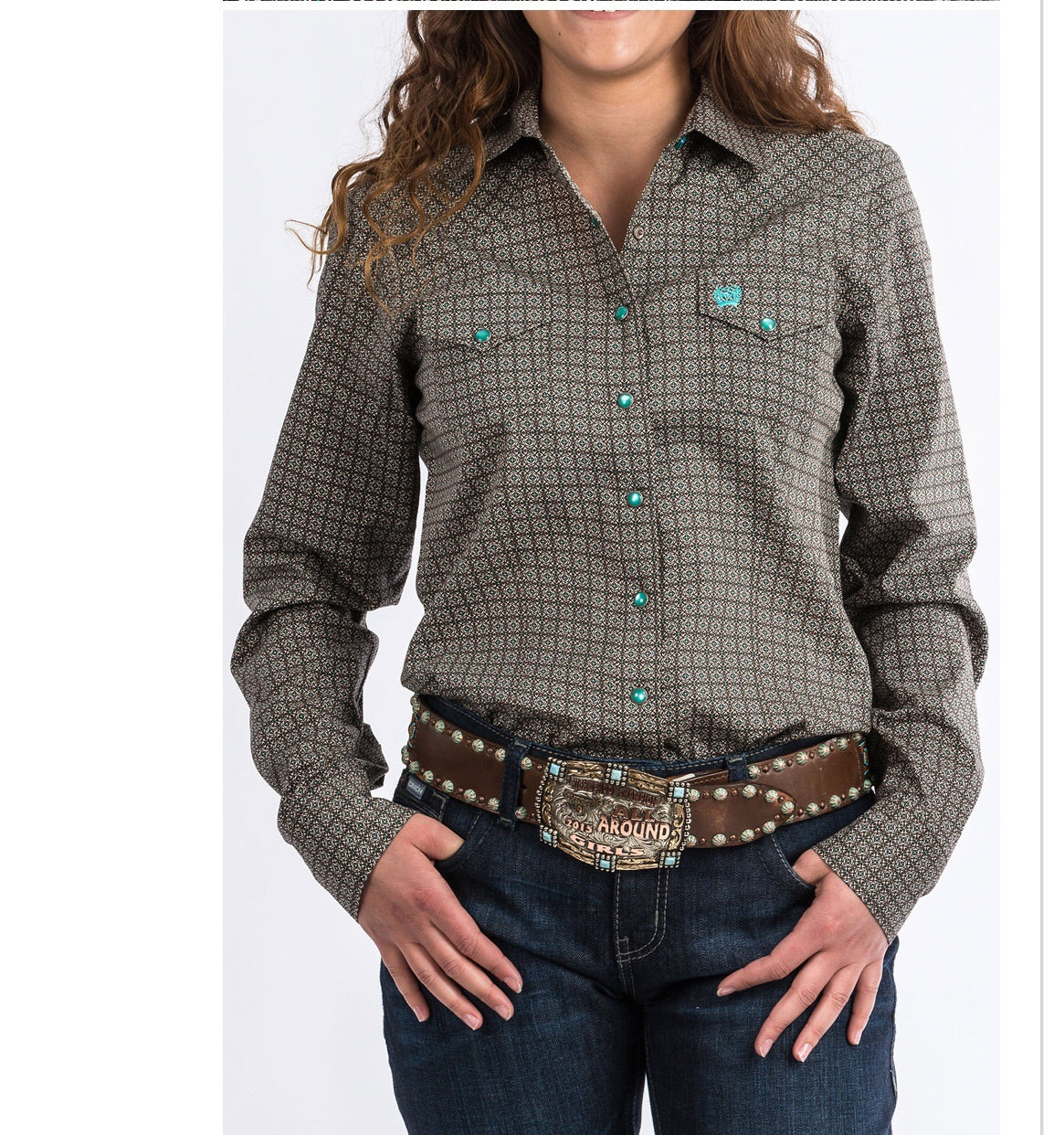 Shirts Women’s Cinch Shirt Print turquoise snaps