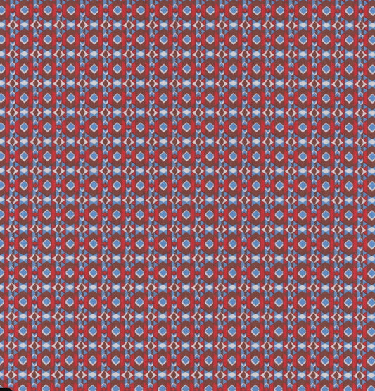 Shirt Men’s Pearl Snap Red/Blue Tribal Pattern MQ6184B