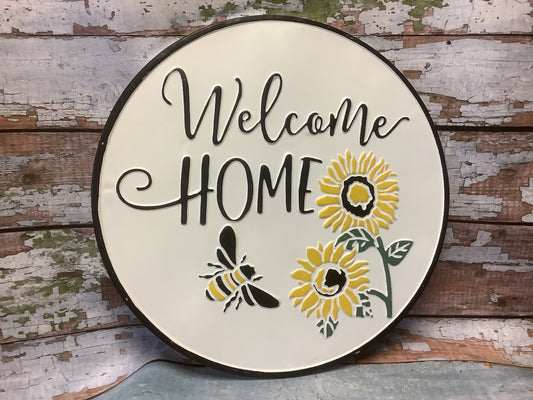 Home Decor Welcome Honeybee & Sunflowers CB178064