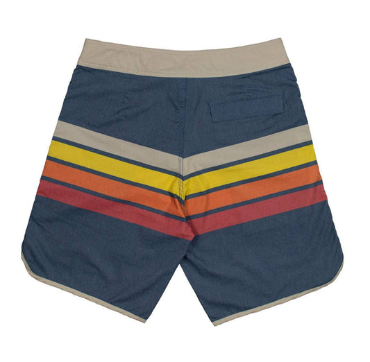 Shorts Men’s Hooey Shaka Navy/ Multi Stripe Board Shorts HB2011NV-PACKED