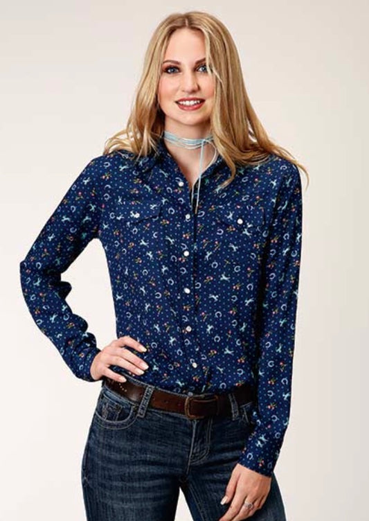 Shirts Women’s Roper 03-050-0590-6049 BU