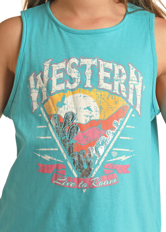 Shirt Girl’s Rock & Roll Western Tank RRGT20R10X