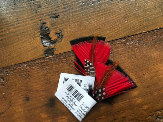 Accessories Hat Feathers FS-01 Black/Red Feather Accent