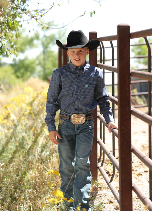 Shirts Kid’s boys Cinch shirt Navy Blue Geo print MTW7060291