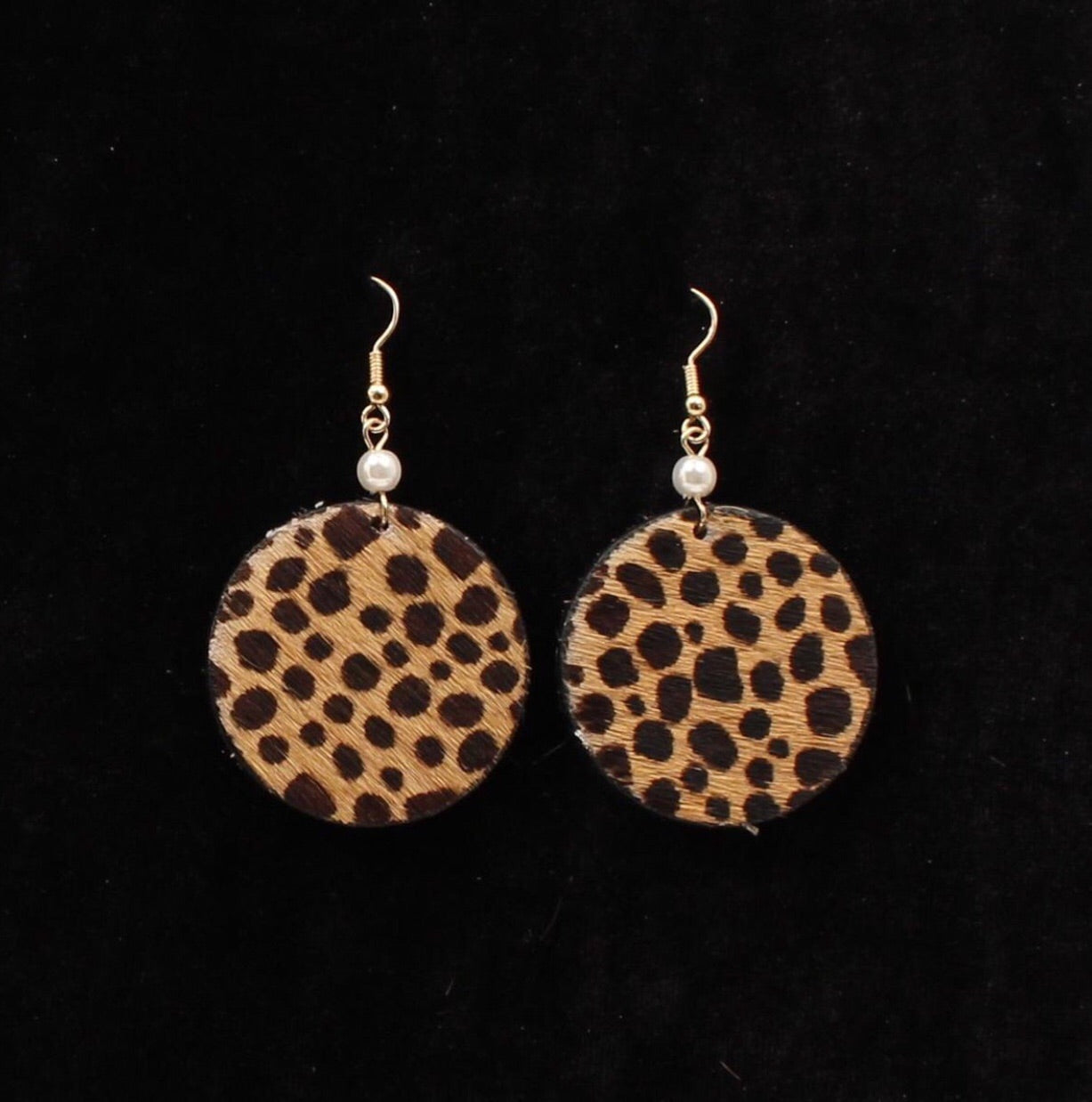 Jewelry earrings cheetah print leather 474