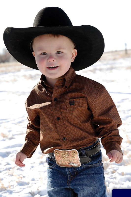 Shirts Kids Cinch Boys Copper Button Up MTW7061266
