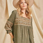 Women’s Shirts 19485 Brown Embriodered