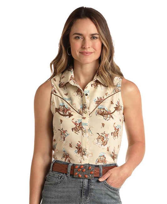 Women’s Western Sleeveless Shirts 21S3487