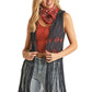 Vests Women’s Sale Exchange Only. Navy Blue Fringe at Hem RRWT38RZNZ