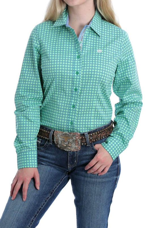 Shirts Women’s Cinch Shirt Blue and Green Checker MSW9165004