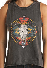 Shirts Women’s Rock&Roll Graphic Tank Black
