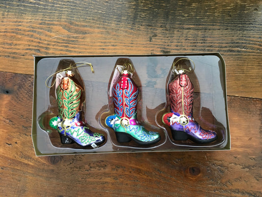Giftware Christmas ornament COWBOY BOOT GLASS 856970