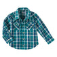 Shirts Boys Wrangler Blue Plaid Snap