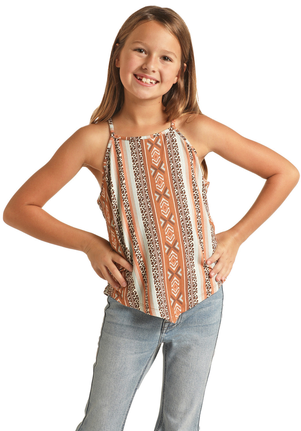 Aztec Stripe Print Kid’s Tank shirt RRGT20RZOL