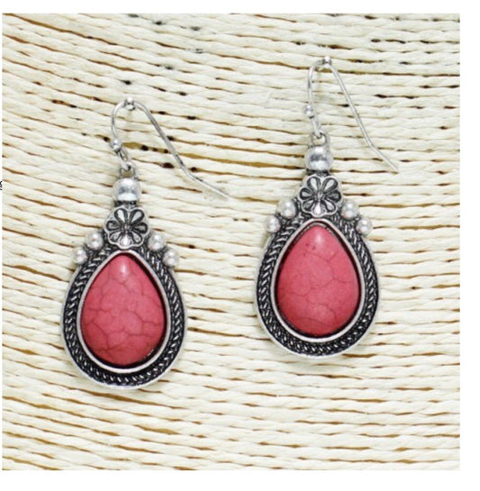Red and white Stone earrings M0E24523 M0E30573 M0E30574
