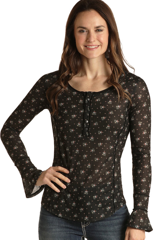Shirt Women’s Rock&Roll Disty Print Shirt WLWT52R0TD