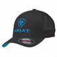 Ball Caps Mens Ball Cap  Mesh Sides  Ariat Logo  Flexfit  63% Polyester, 34% Cotton, 3% PU Spandex  1502301