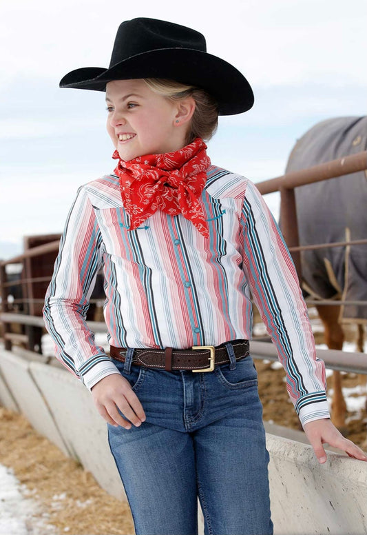 Shirt Girl’s Cinch Long Sleeve Stripe CTW3370010