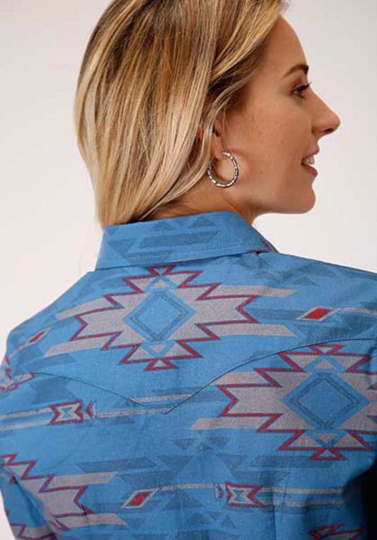 Shirts Women’s Roper aztec print snap up 03-050-0064-0341