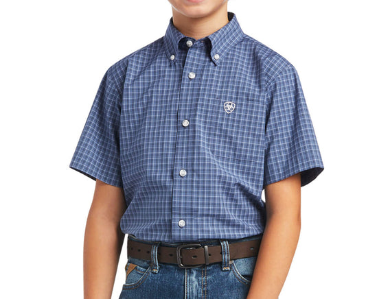Shirts Kid’s Ariat Boys Bryson Carbon Blue 10040792