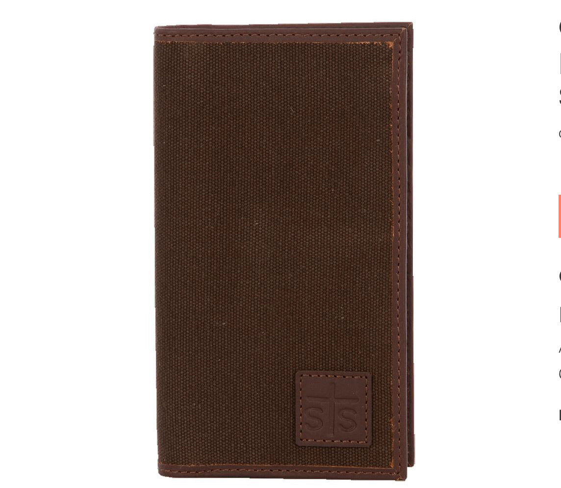 Wallet Chocolate Canvas Long Bifold STS63809