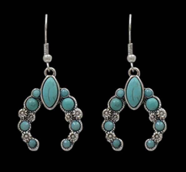 Jewelry Women’s M&F Turquoise Squash Blossom Earrings DE0506SBTQ