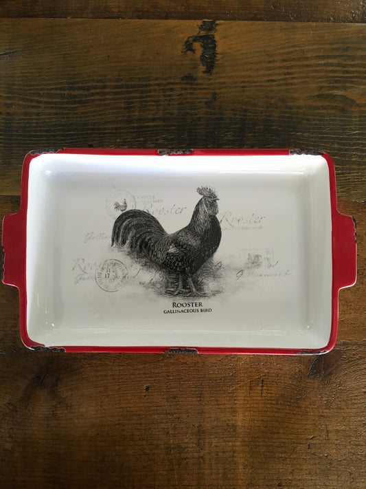 Giftware rooster serving platter