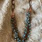Burnished Copper chain with layered cream sparkle beads N1090TQ N1090CRM BR1090CRM