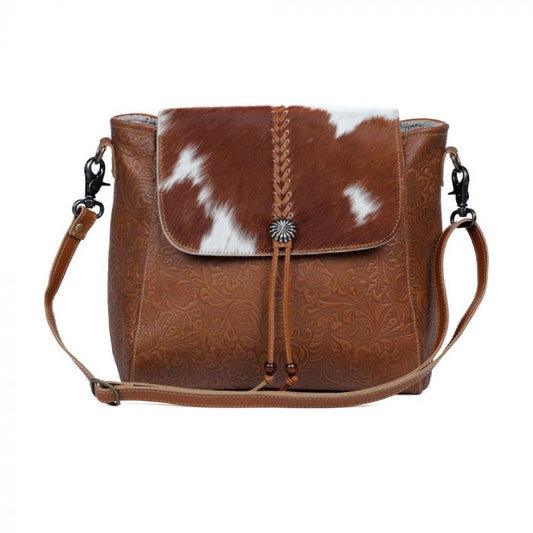 Purses Bags Myra Mahogany Leather & Hair On S-3383