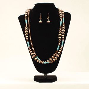 Jewelry  turquoise and copper necklace 30919