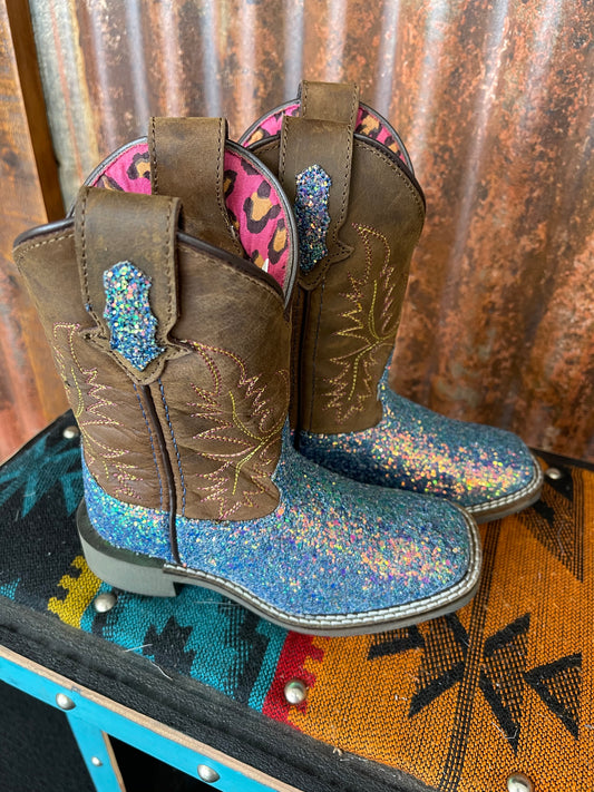 Boots Girls Pastel Glitter Crazy Horse 3077C