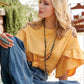 Shirts Women’s 3/4 Ruffle Top Yellow W/Embroidery CTK7255002