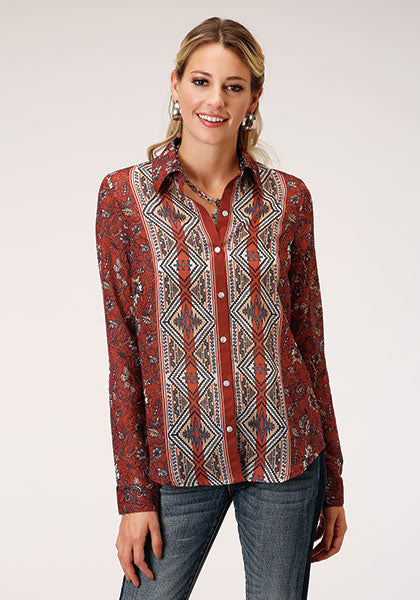 Shirts Women’s Roper Long Sleeve Aztec 03-050-0590-7038