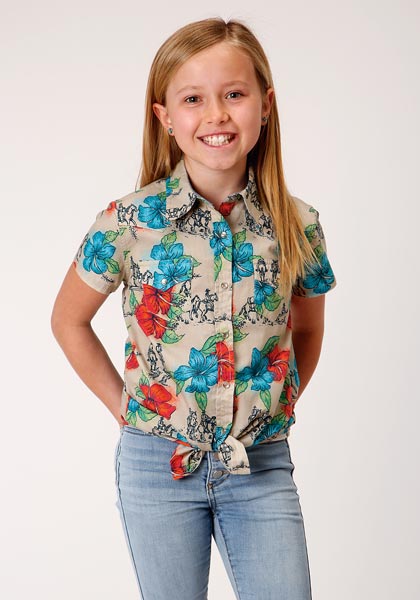 Shirts Kid’s Trail Ride Tropical Western Style Girls 03-081-0064-0366