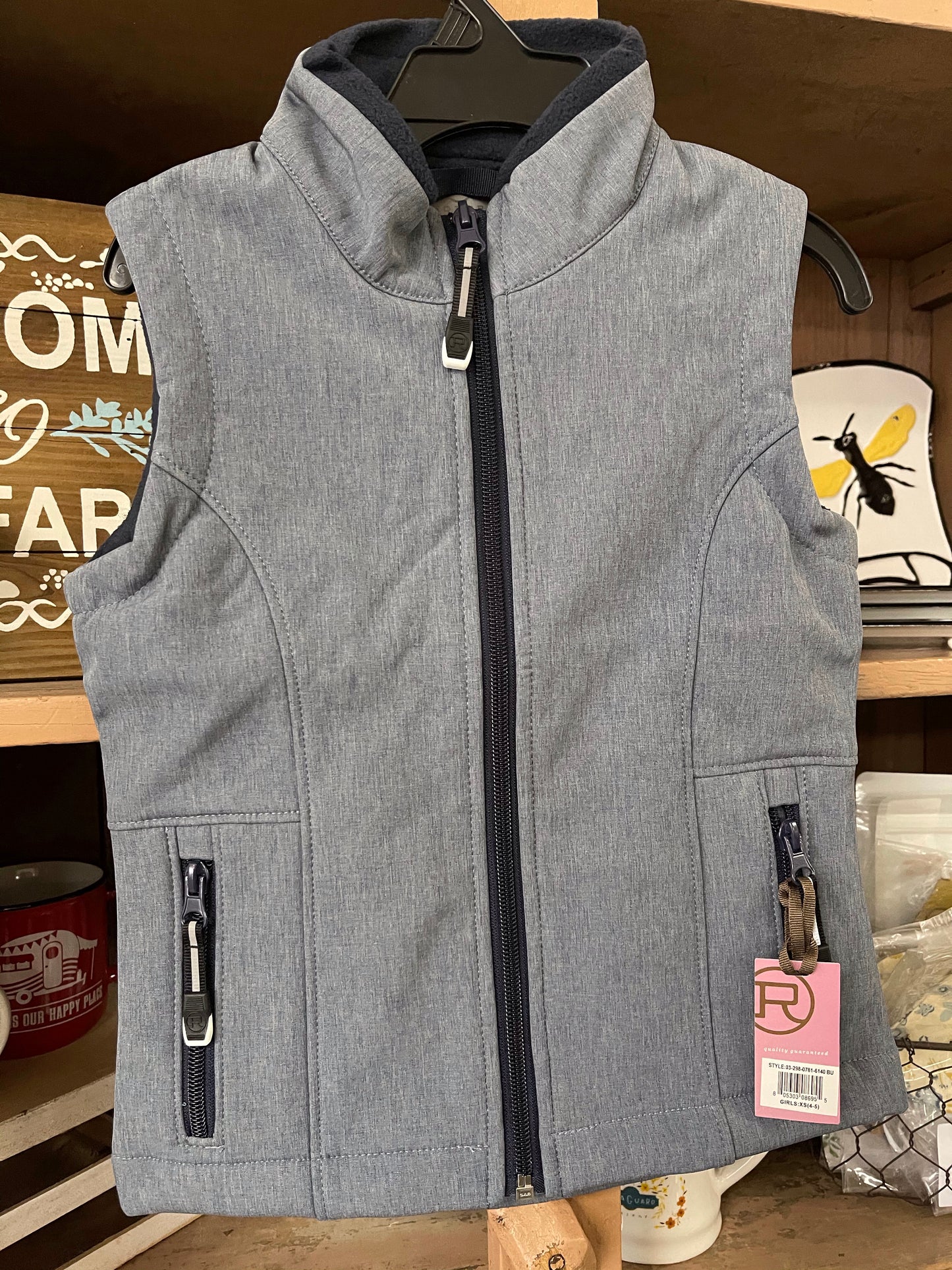 Outerwear kid’s blue softshell girls vest 03-298-0781-6140BU