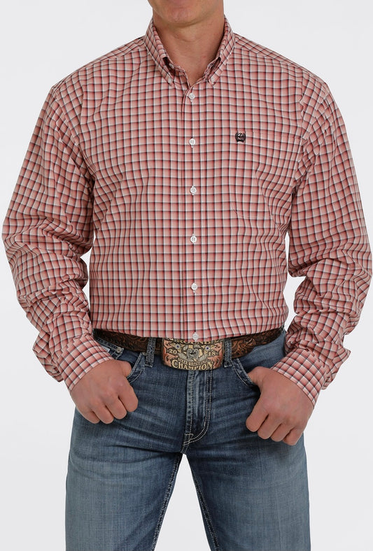Shirts Men's Cinch MTW1105356 Pink Plaid