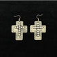 Jewelry M&F Large Silver Cross Earrings 29049