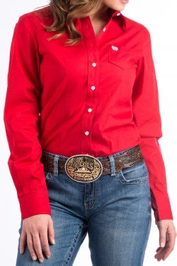 Shirts Women’s Cinch Red Solid Shirt MSW9164032