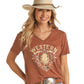 Shirts Women’s Rock & Roll Denim Vneck Graphic Tee RRWT21R053
