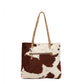 Purses Myra Bag Caramel Front Pocket Hair on Tote Bag S-1428