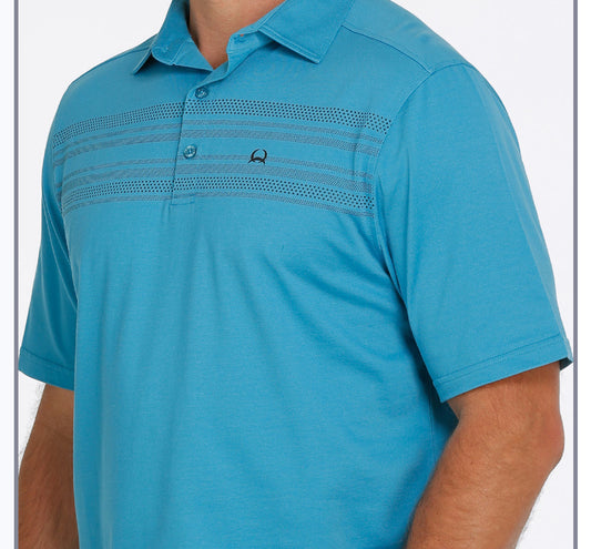 Shirts Men’s Cinch Arenaflex Polo Blue with Black Print MTK1865015