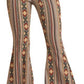 Jeans Women’s Rock and Roll HIGH RISE STRETCH TAN AZTEC BELL BOTTOM JEANS