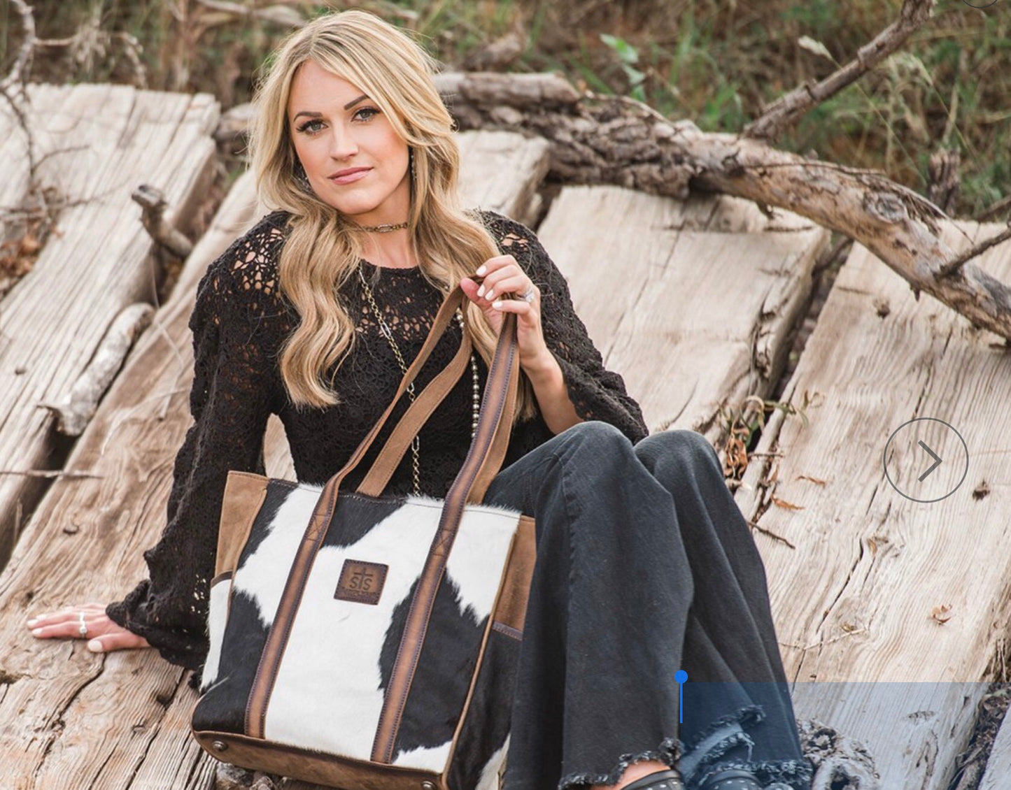 Purses STS Ranchwear 35871 Cowhide Heritage Tote